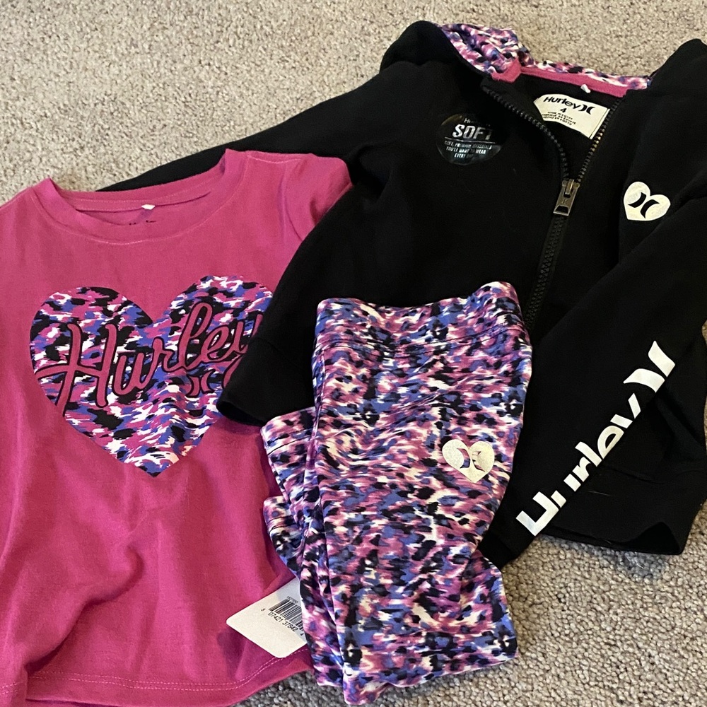 Hurley Pink and Black Kids Matching Set